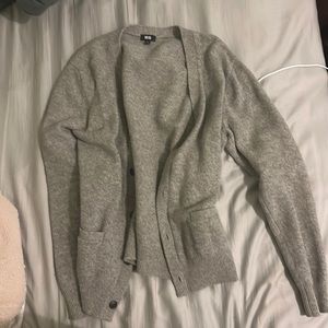 Uniqlo Grey Wool Cardigan